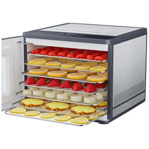 Desidratador de Alimentos TINANA de Aço Inoxidável para Carne - Desidratador Digital para Frutas Ervas e Carne Seca.
