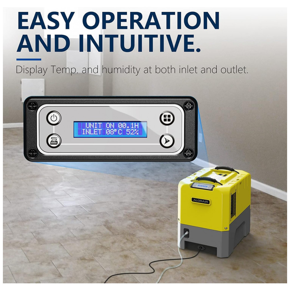 Desumidificador Comercial ALORAIR 180PPD LGR com Bomba, Controle por Aplicativo WiFi, Capacidade de Até 85 PPD no AHAM, - Imagem 4