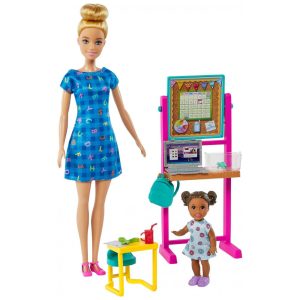 Boneca Barbie Carreiras e Playset Tema do Professora com Móveis e Acessórios