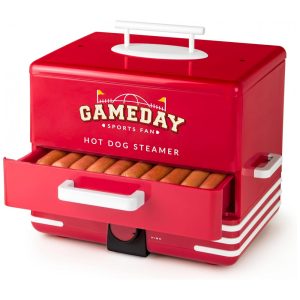 Nostalgia Vaporizador e Aquecedor de Pão Quente para Dia de Jogo Cabe 20 Cachorros-Quentes e 8 Pães Cozinha Pastéis Vegetais Batatas