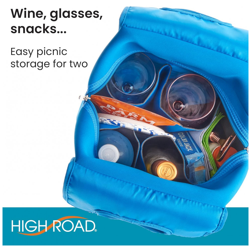 Bolsa Térmica Para Transporte de Vinhos High Road até 4 Garrafas Azul - Imagem 2