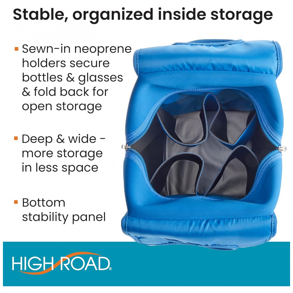 Bolsa Térmica Para Transporte de Vinhos High Road até 4 Garrafas Azul - Imagem 4