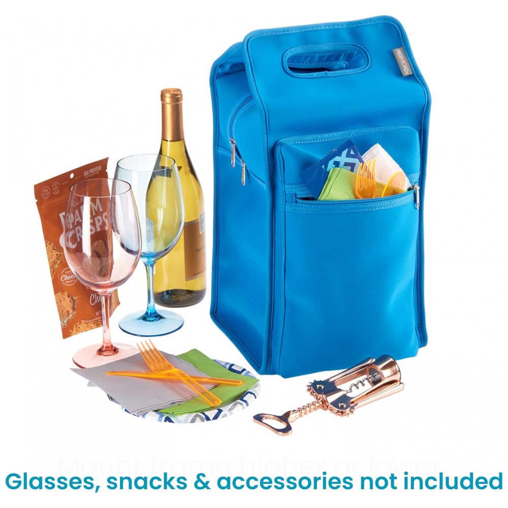 Bolsa Térmica Para Transporte de Vinhos High Road até 4 Garrafas Azul - Imagem 6