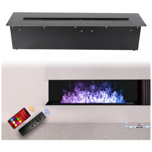 Lareira Elétrica 3D a Vapor d'Água Sxysgf Tela Touch Controle Remoto Multicolor 80L-3D Aço Inoxidável 80 cm