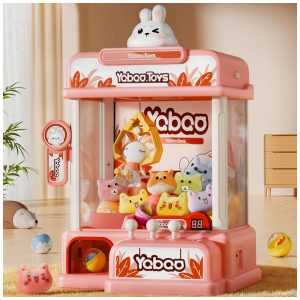 Máquina de Garra Rosa ORANGE OCEAN – Mini Arcade Infantil com 54 Peças Luzes Música e Temporizador de 60s
