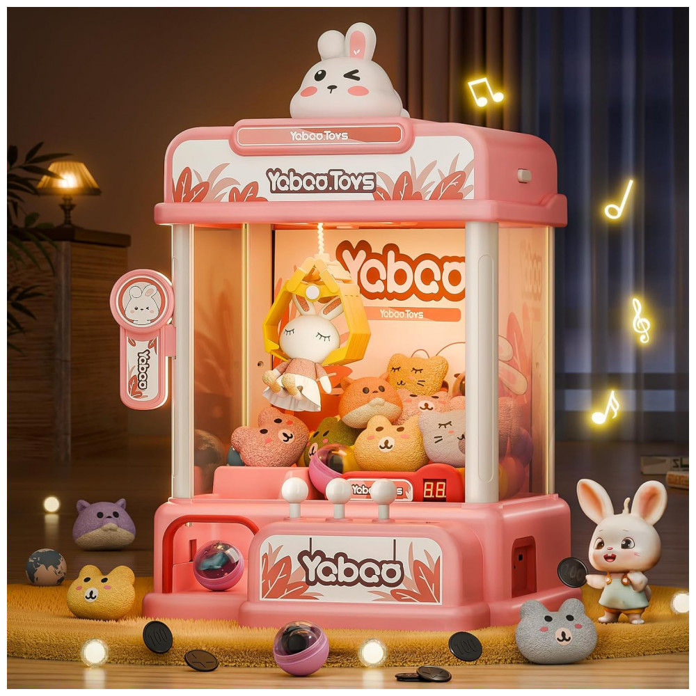 Máquina de Garra Rosa ORANGE OCEAN – Mini Arcade Infantil com 54 Peças, Luzes, Música e Temporizador de 60s - Imagem 9