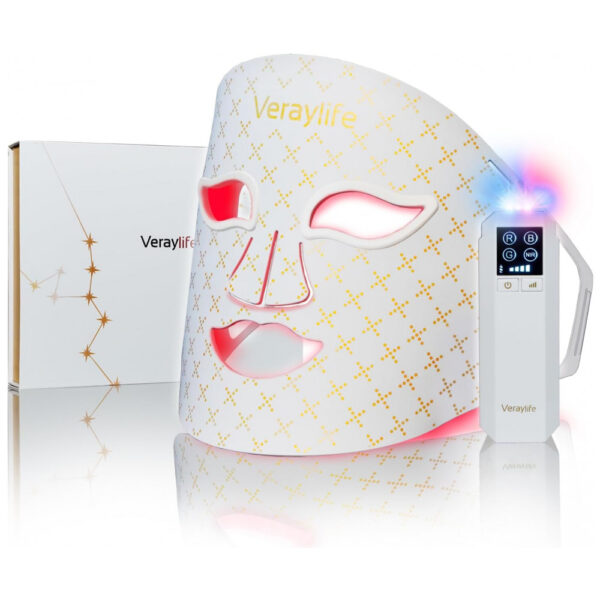 Máscara de Terapia de Luz Vermelha para o Rosto, Máscara Facial de LED, Luz de Cuidados com a Pele com Infravermelho Próximo 850nm e Luz Azul Ajustáve
