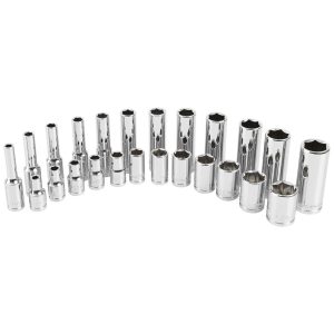 Ferramenta Automotiva Conjunto de Soquetes Métricos 1 4 22 Peças GREAT NECK 18622 Vermelho