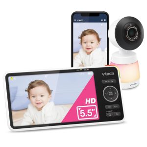 Smart WiFi Babá Eletrônica Câmera 2K Tela HD IPS Visão Noturna Infravermelha Pan-Tilt Zoom 24x Áudio Bidirecional Luz NoturnaVTECH