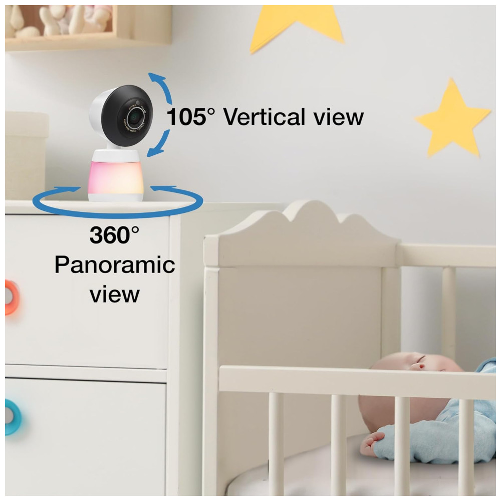 Smart WiFi Babá Eletrônica Câmera 2K Tela HD IPS Visão Noturna Infravermelha Pan-Tilt Zoom 24x Áudio Bidirecional Luz NoturnaVTECH - Imagem 9