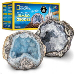 Kit de Escavação de 2 Geodos Gigantes – Brinquedo Educativo STEM, Presentes Científicos para Crianças, National Geographic