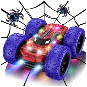 Mini Carro de Controle Remoto 4x4 com Luzes LED Acrobacias 360° 2.4Ghz Brinquedo para Meninos Carro RC para CriançasKazswitle