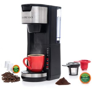Cafeteira Elétrica Expresso 2 em 1 Compatível com Café Moído 1000W 110v MIXPRESSO Preto