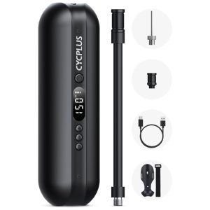 Mini Compressor de Ar Elétrico Automotivo Portátil 5V 150 PSI com Luz LED e Painel LCD CYCPLUS 5824086374 Preto