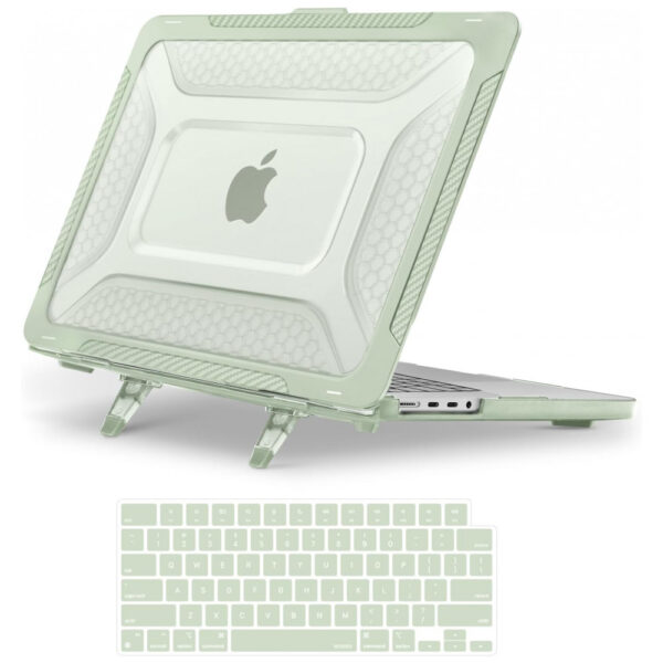 MOSISO Capa Rígida para MacBook Pro 16" 2025-2021, TPU Anti-Choque com Kickstand Dobrável e Teclado, Verde Sálvia