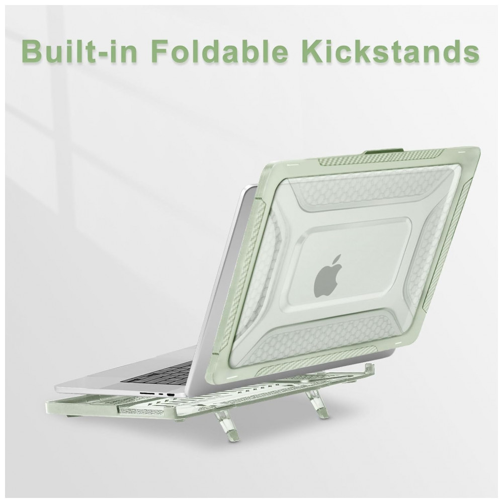 MOSISO Capa Rígida para MacBook Pro 16" 2025-2021, TPU Anti-Choque com Kickstand Dobrável e Teclado, Verde Sálvia - Imagem 4