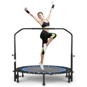 40 por 48 trampolim de rebote para adultos para crianças. Mini Exercício Indoor Trampolim com o guidão ajustável em