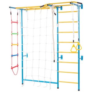 Academia de Escalada Multifuncional VEVOR para Crianças Conjunto de Brincadeira com Escada Sueca de Aço Carbono Escada de Parede Barra de PullUp