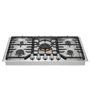 Cooktop a gás 5 queimadores Robam inox 36cm queimadores em latão sistema de segurança com corte de gás 110V
