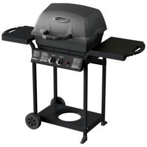 Churrasqueira a Gás com 2 Queimadores e Mesas Laterais em Aço Inoxidável HUNTINGTON 24025HNT Preto