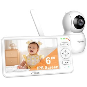 Babá Eletrônica com Visão Noturna e Bateria de Longa Duração Tela de 1524 cm Áudio Bidirecional Controle Remoto Alcance de 304 metros.VTimes
