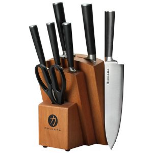 Conjunto de Facas em Aço Japonês com Bloco de Bancada 8 Peças Ginsu 07138DS Preto