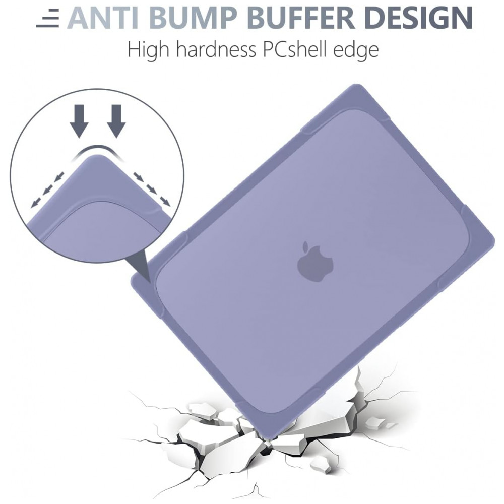 Capa Rígida Batianda MacBook Pro 16" Lavanda Cinza – Modelos A3403 A3186 A2991 A2780 A2485 com Suporte Dobrável - Imagem 5