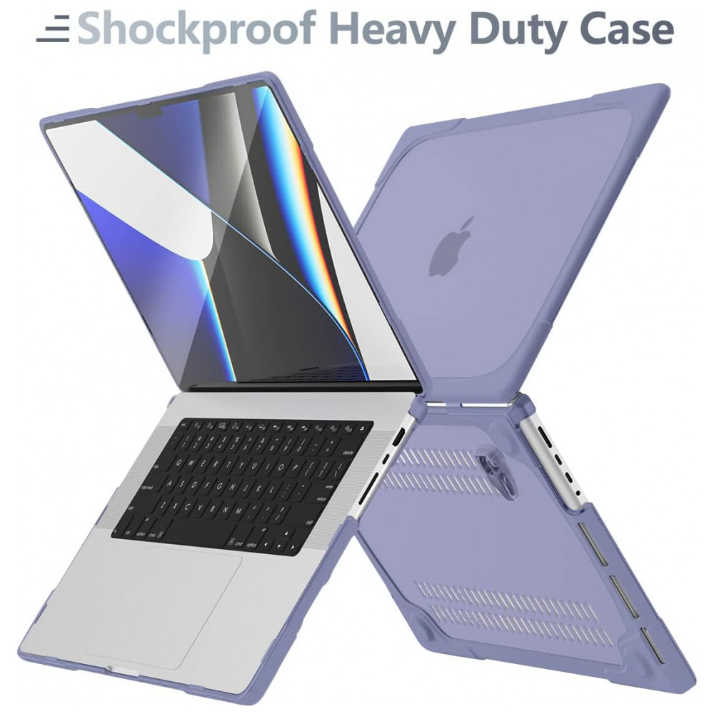 Capa Rígida Batianda MacBook Pro 16" Lavanda Cinza – Modelos A3403 A3186 A2991 A2780 A2485 com Suporte Dobrável - Imagem 6