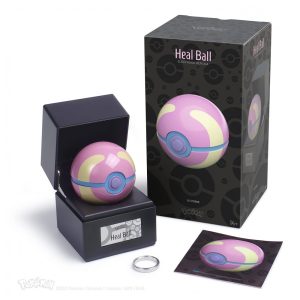 Réplica oficial Pokémon Poké Bola Heal Ball The Wand Company metal eletrônica sensor proximidade luz multicolor base expositora numerada