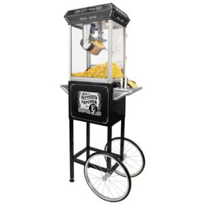 Carrinho de Pipoca Retro com Panela de 118 mL e Iluminação 110V Funtime FT454CB Preto