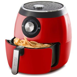 Fritadeira Elétrica Air Fryer 56L com Controle de Temperatura e Cesta Antiaderente 110V 1700W DASH Vermelha