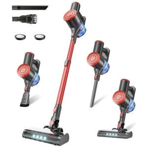 Aspirador de Pó Sem Fio com Suporte Autoportante Aspiradores de Vara de 40KPA para Casa Recarregável e Leve Filtragem de 7 Camadas HOUSBRUSH