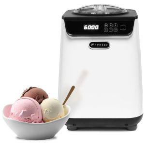 Máquina de Sorvete Automática 12L com Visor Digital LCD Temporizador Sem Pré-Congelamento e Compressor Integrado 110V Whynter ICM-128WS Branca