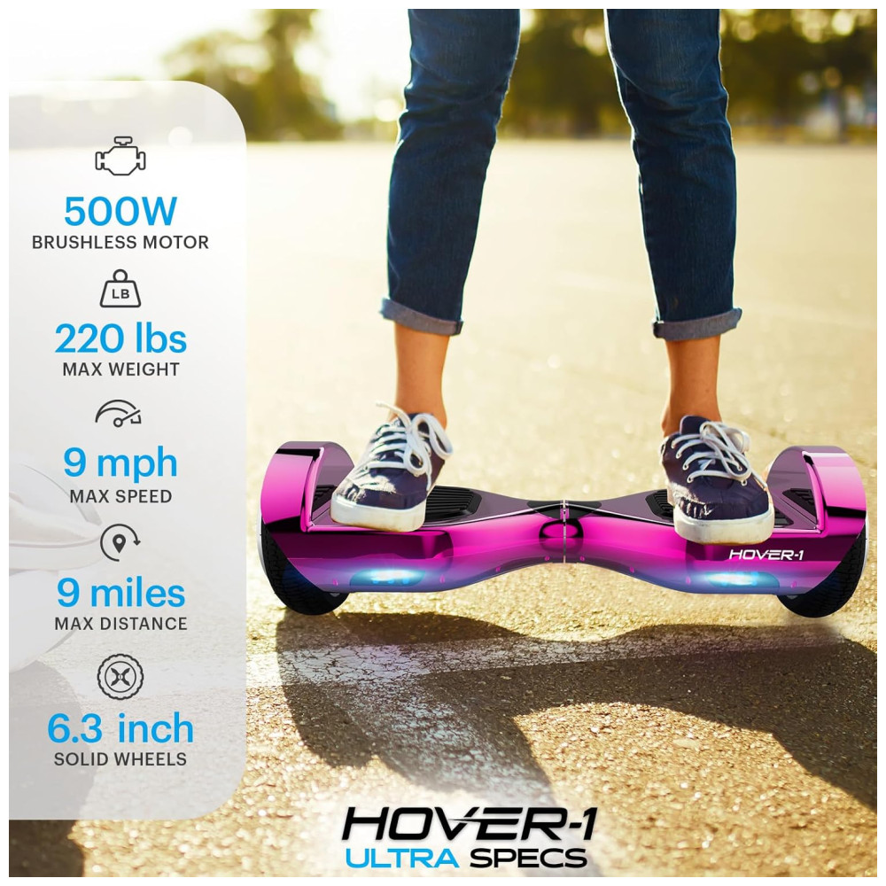 Hoverboard Ultra Elétrico com Autoequilíbrio até 11 km h Hover 1 Preto - Imagem 2