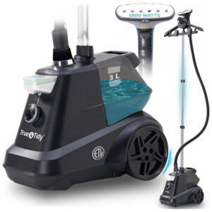 True Tidy Steamer de Roupa de Pé Industrial Pesado para Comércio e Residência, 1800 watts, Reservatório de Água XL 3L, 90 minutos de Vapor,