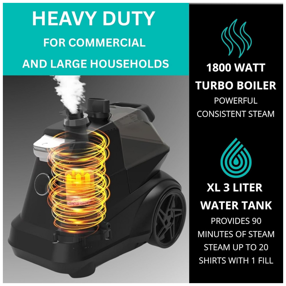 True Tidy Steamer de Roupa de Pé Industrial Pesado para Comércio e Residência, 1800 watts, Reservatório de Água XL 3L, 90 minutos de Vapor, - Imagem 4
