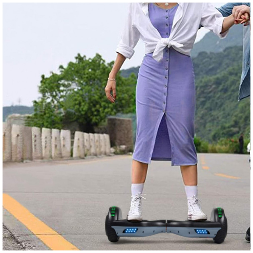 Hoverboard Elétrico Preto SISIGAD, 16 km/h, Rodas 16,5 cm, Motor Duplo 300W, Bluetooth, LED, Alcance 9,6 km, Peso 9 kg - Imagem 7