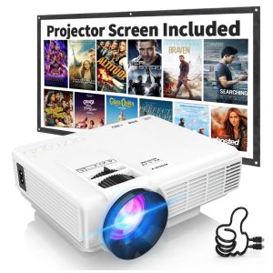 Mini Projetor PANSEBA Branco Bluetooth 5.2 720P Suporte 1080P Tela Incluída HI-04 240V