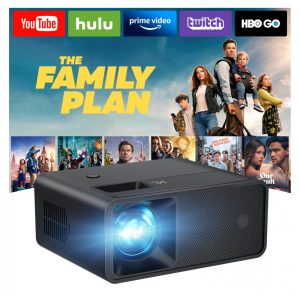 Projetor Mini CiBest Preto Suporte 1080P Full HD Portátil LCD W13