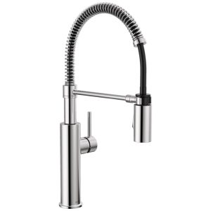 Torneira Cozinha Comercial com Pulverizador Pull Down de Ancoragem Magnética Delta Antoni 18803-DST Cromada