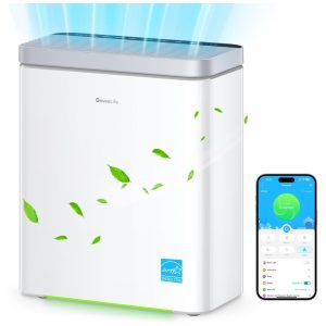Purificador de Ar 3 em 1 para Ambientes até 97m² com Sensor PM2.5 Modo de Suspensão Controle por APP e Alexa 110V GoveeLife H7124 Branco