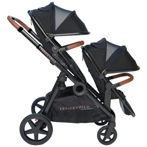 Carrinho de Bebê Duplo Venice para até 21 Quilos Preto