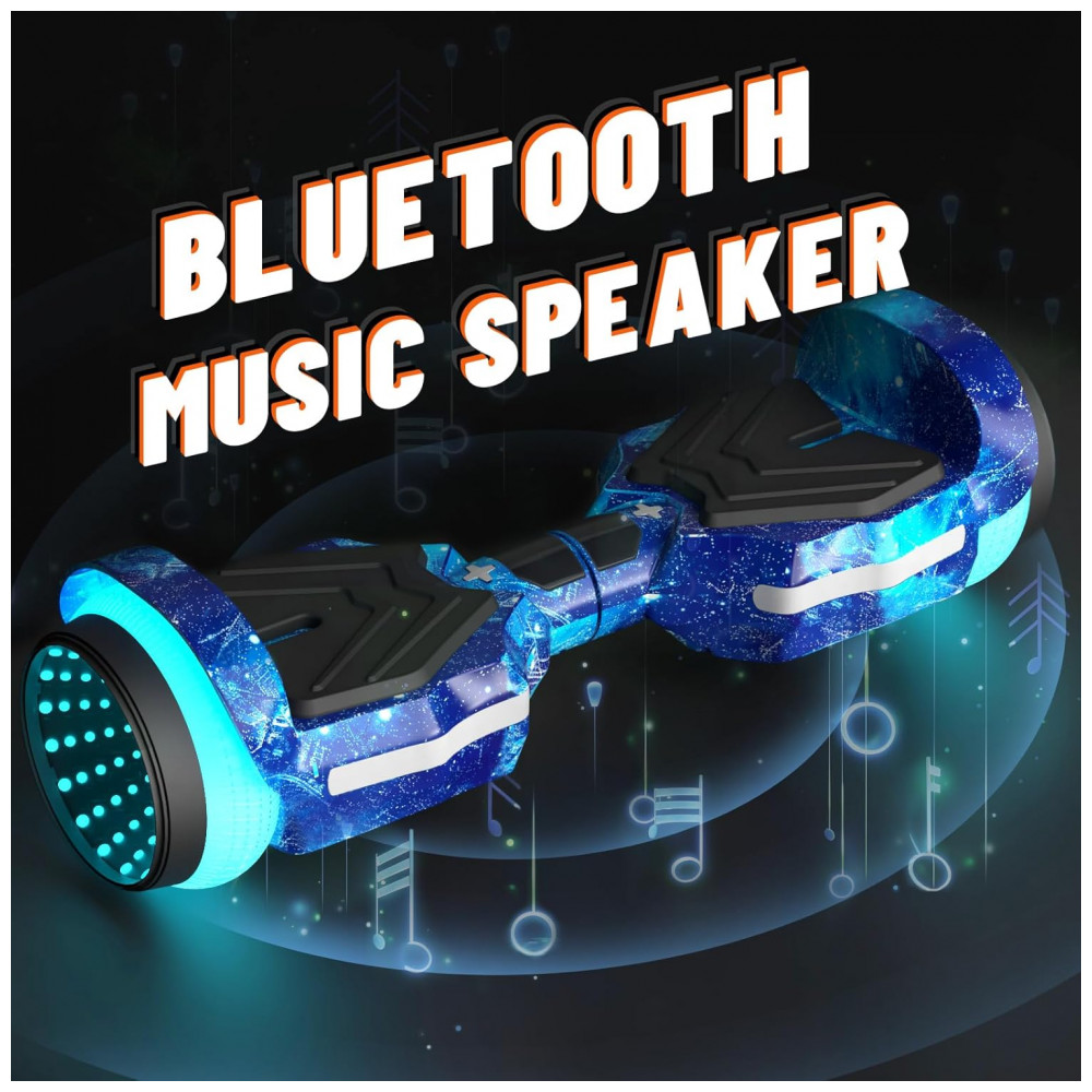 Hoverboard SIMATE com Rodas Coloridas de LED, Alto-falantes Bluetooth e Aplicativo, Duplo Motor de 250W, Velocidade Máxima de 13,7 km/h - Imagem 3