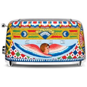 Torradeira Elétrica de 4 Fatias Dolce and Gabbana Smeg em Aço Inoxidável 110V