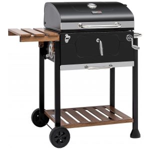 Churrasqueira a Carvão com Alça e Mesa Dobrável para Quintais ao Ar Livre Royal Gourmet CD1824M Preta