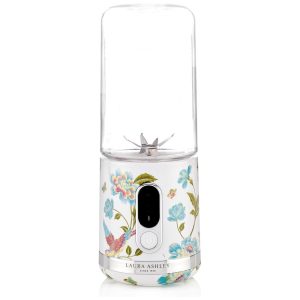 Mini Liquidificador Portátil Laura Ashley 450ml USB Elveden White 100W 6 Lâminas Inox Smoothies Academia Viagem Tampa Rosqueada