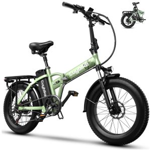 Bicicleta Elétrica Dobrável bluebiko F6B com Motor Brushless 750W (Pico 1000W) Bateria Removível 48V 20Ah Freios a Disco Duplos e Sistema de Transmissão 7 Velocidades e autonomia de 128km Verde F6B