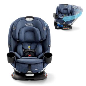 Cadeira de Bebe para Carro 3 em 1 com Rotação de 360° Reforço de Encosto Alto para Recém-Nascidos e Crianças de Até 45kg Graco Turn2Me Azul