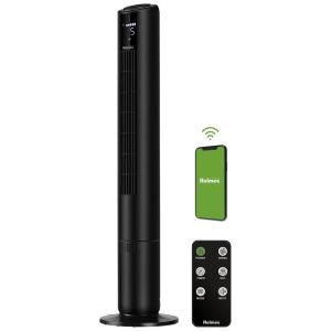 Ventilador de Torre com Tela Digital Controle de Voz Oscilação de 90 e 5 Velocidades 110V HOLMES Preto