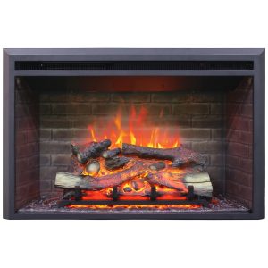 Lareira Elétrica de Embutir A56x89L cm com Controle Remoto e Som de Crepitação de Fogo 110V 1500W RICHFLAME Preta
